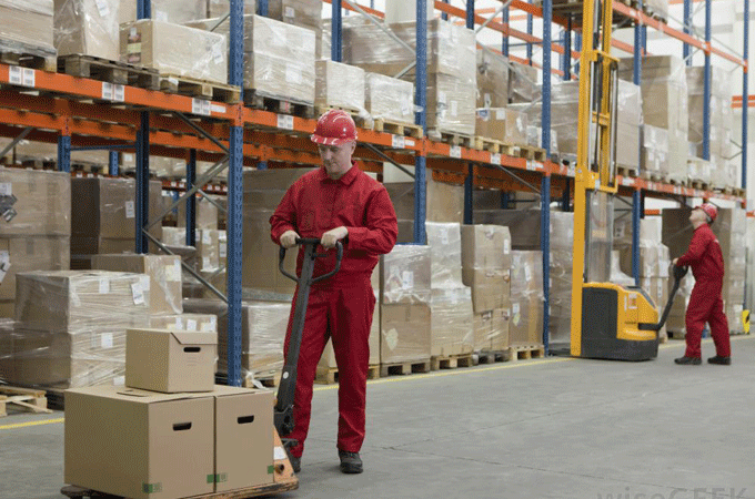 Successful people in warehouse